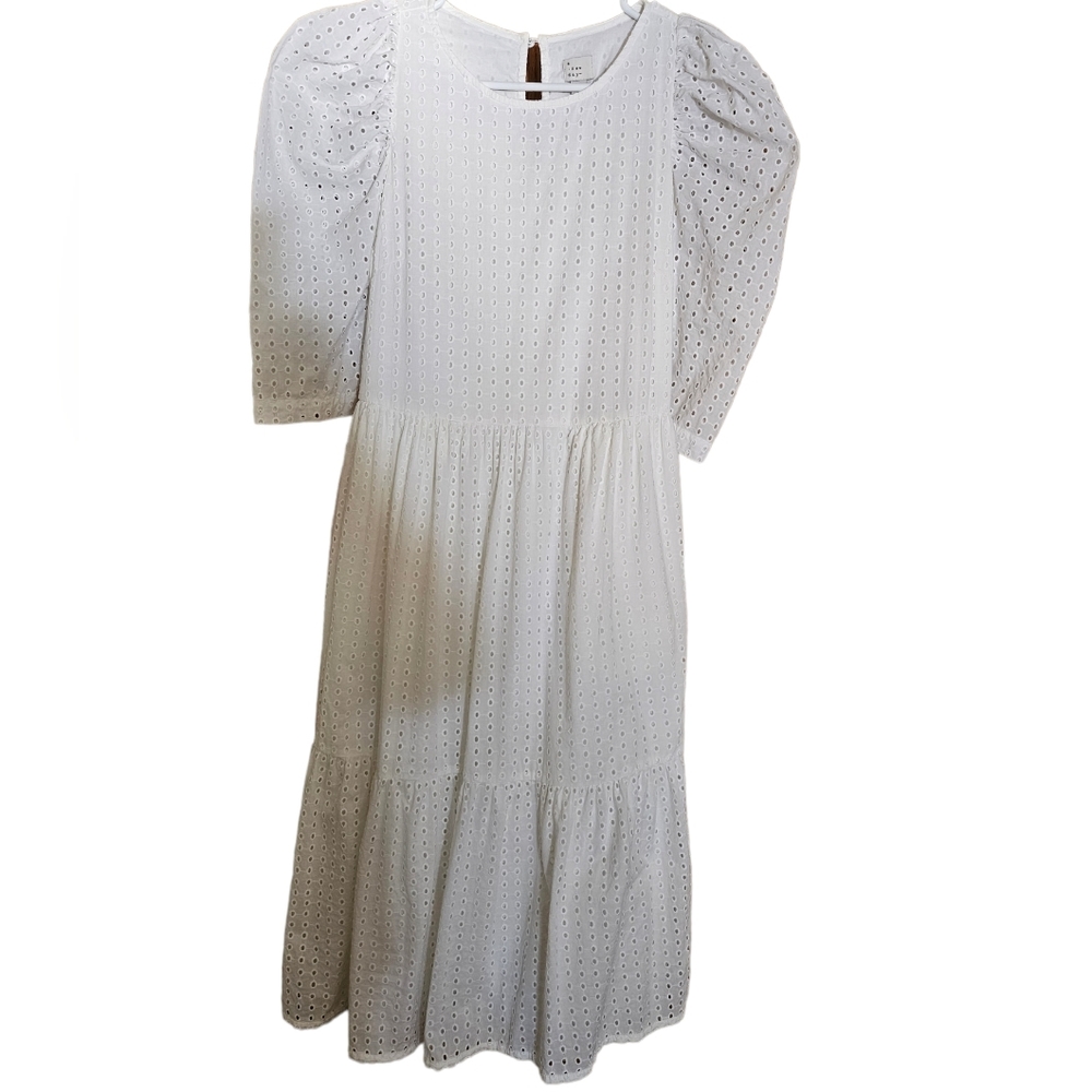 A New Day Cottagecore Beachy White Eyelet Midi/ Maxi Dress Size Small